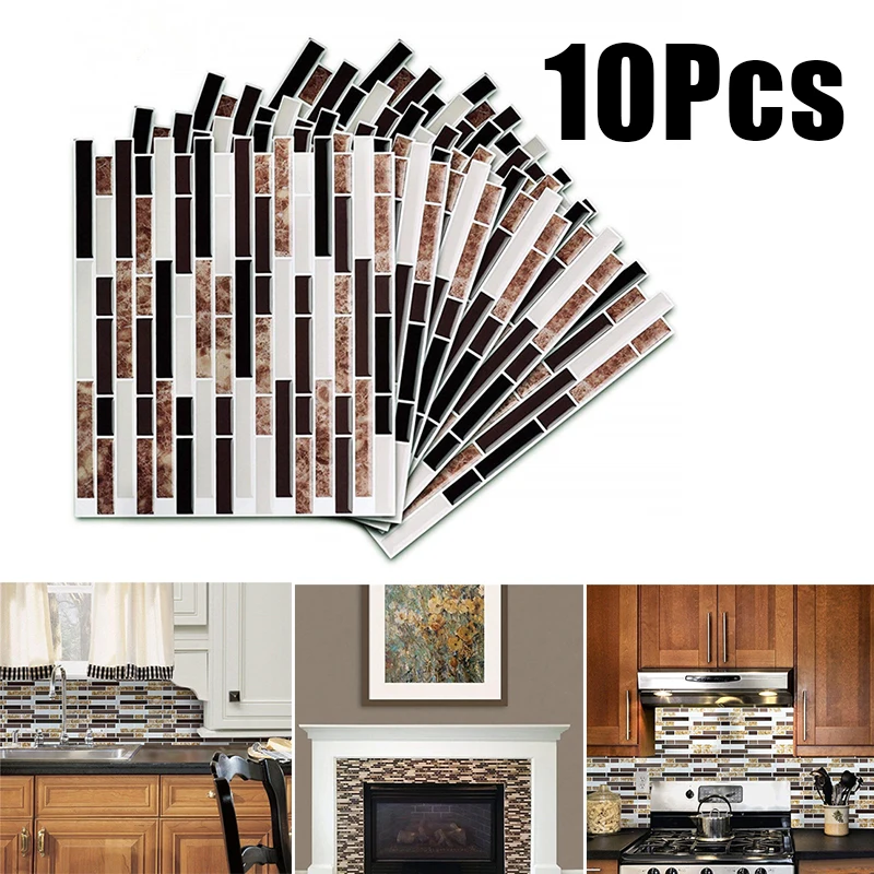 

10pcs 3D Wall Stickers Waterproof Epoxy PVC For Bathroom Living Room Decoration