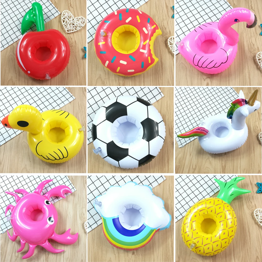 

Hot sale Inflatable Drink Cup Holders Mini Flamingo Unicorn Wedding Birthday Party Supply Swimming Pool Toys DS19