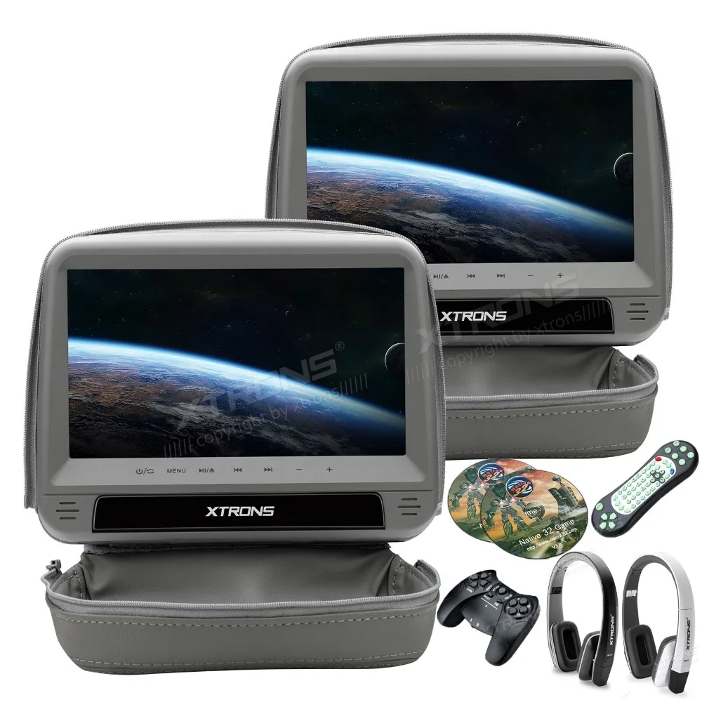 XTRONS мониторы 9 дюймов HD цифровая панель кожаный чехол автомобильный подголовник
