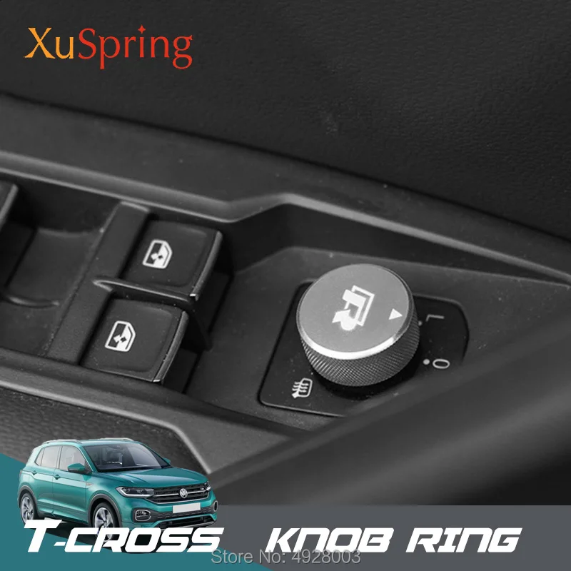 

Car Rear View Mirror Adjust Button Knob Trim Cover Stickers Garnish Styling Accessories for Volkswagen VW T-cross Tcross 2019