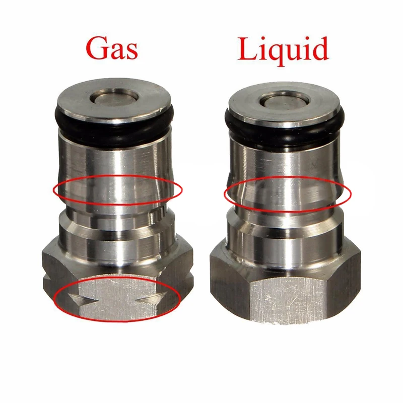 2PCS Stainless Steel 19/32''-18 Gas & Liquid Ball Lock Keg Poppet Post Kit For Cornelius