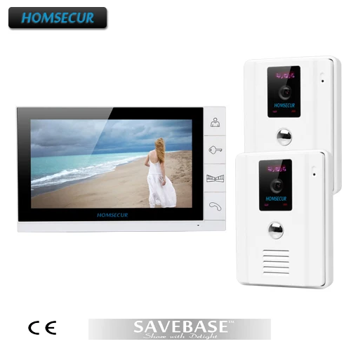 

HOMSECUR New Video Doorbell Intercom 9"Color LCD Monitor 700TVL White Camera Night Vision