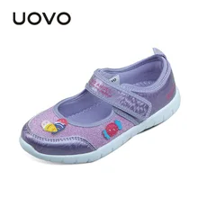 UOVO 2017 new kids shoes fashion girls princess casual shoes light brand little girls dress shoes for school spring summer
