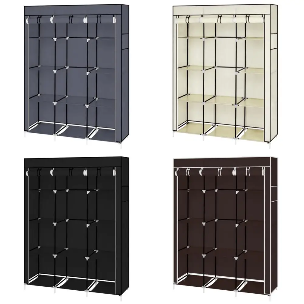 

67" Portable Closet Organizer Wardrobe Storage Organizer With 10 Shelves Quick And Easy To Assemble Extra Space Gray