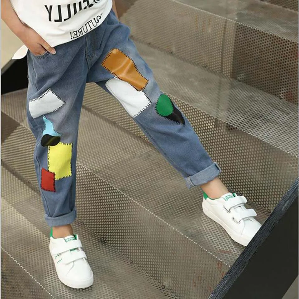 

Boys pants jeans 2017 Fashion Boys Jeans for Spring Fall Children's Denim Trousers Kids Colorful Cloth Casual Designed Pants