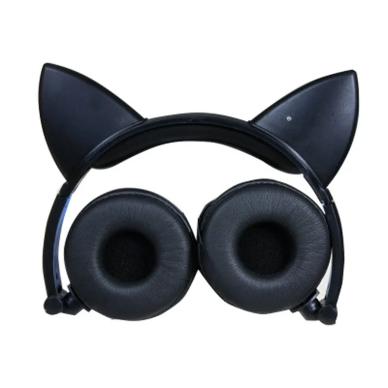Christmas Rechargeable LED Foldable Flashing Headphone kids cat ear headphones Gaming Headset For PC Laptop Computer Mobile