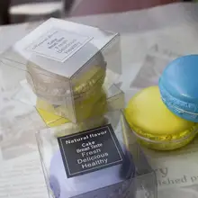 1000 шт 5,5*5,5*3,3 см Макарон ПВХ прозрачная пластиковая коробка конфет Заказные подарочные коробки десертный контейнер для хранения продуктов SN2069