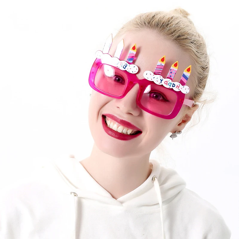 Hot Happy Birthday Gift Glasses Adult and Children Cake Candle