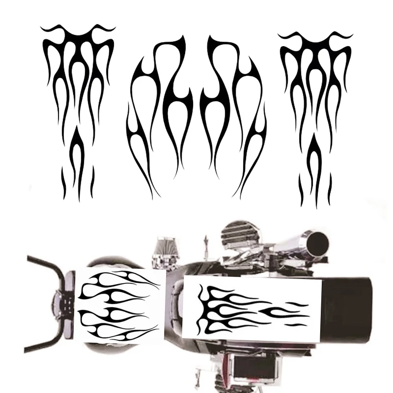 Motorcylcle Decals Vinyl Flame sticker Black for Tank & Fenderin Car