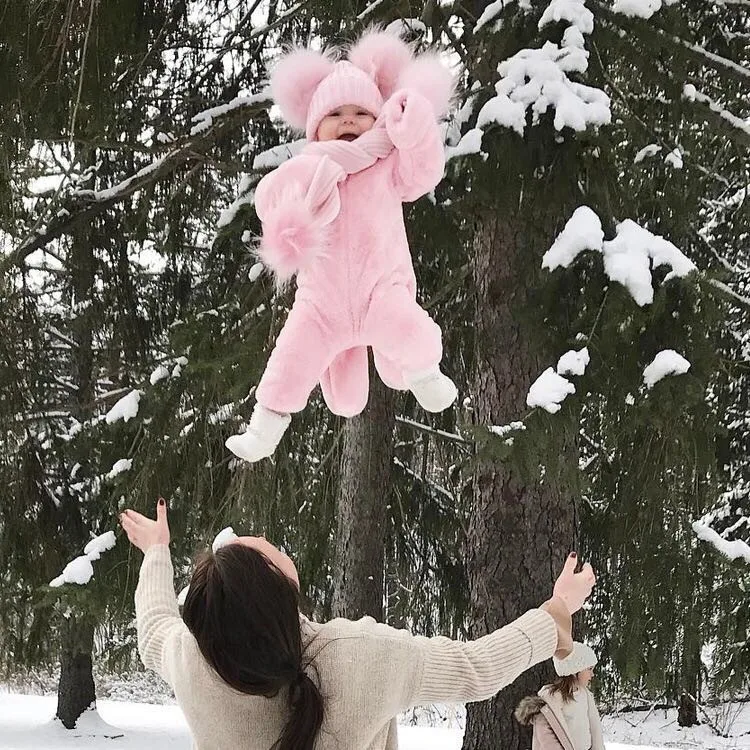 Bonnet et Écharpe Double Pom Pom de fourrure, Bonnets Enfants d'hiver