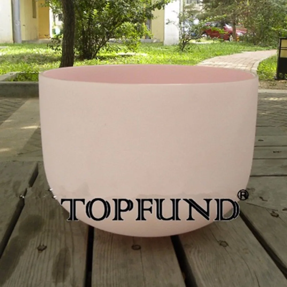 

TOPFUND Pink Frosted F Heart Chakra Quartz Crystal Singing Bowl 8 inch With Free Mallet and O-Ring