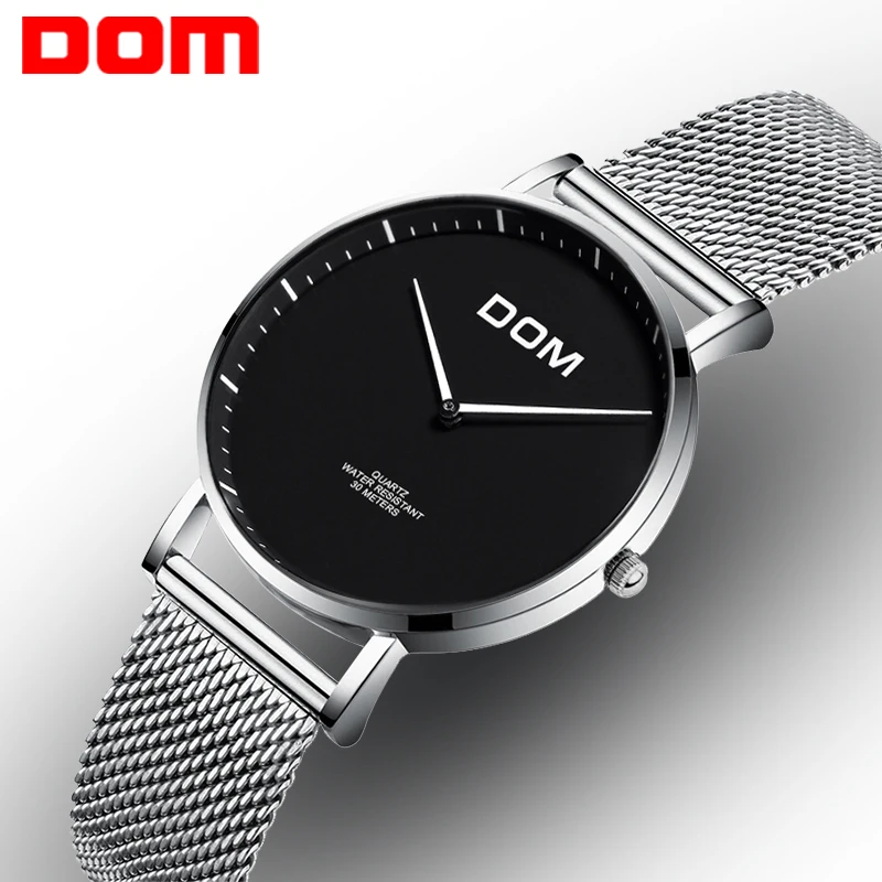 

DOM Women Watches Stainless Steel Quartz Luxury Wristwatch Fashion Waterproof Watches White Stylish Reloj Feminino G-36D-1MS