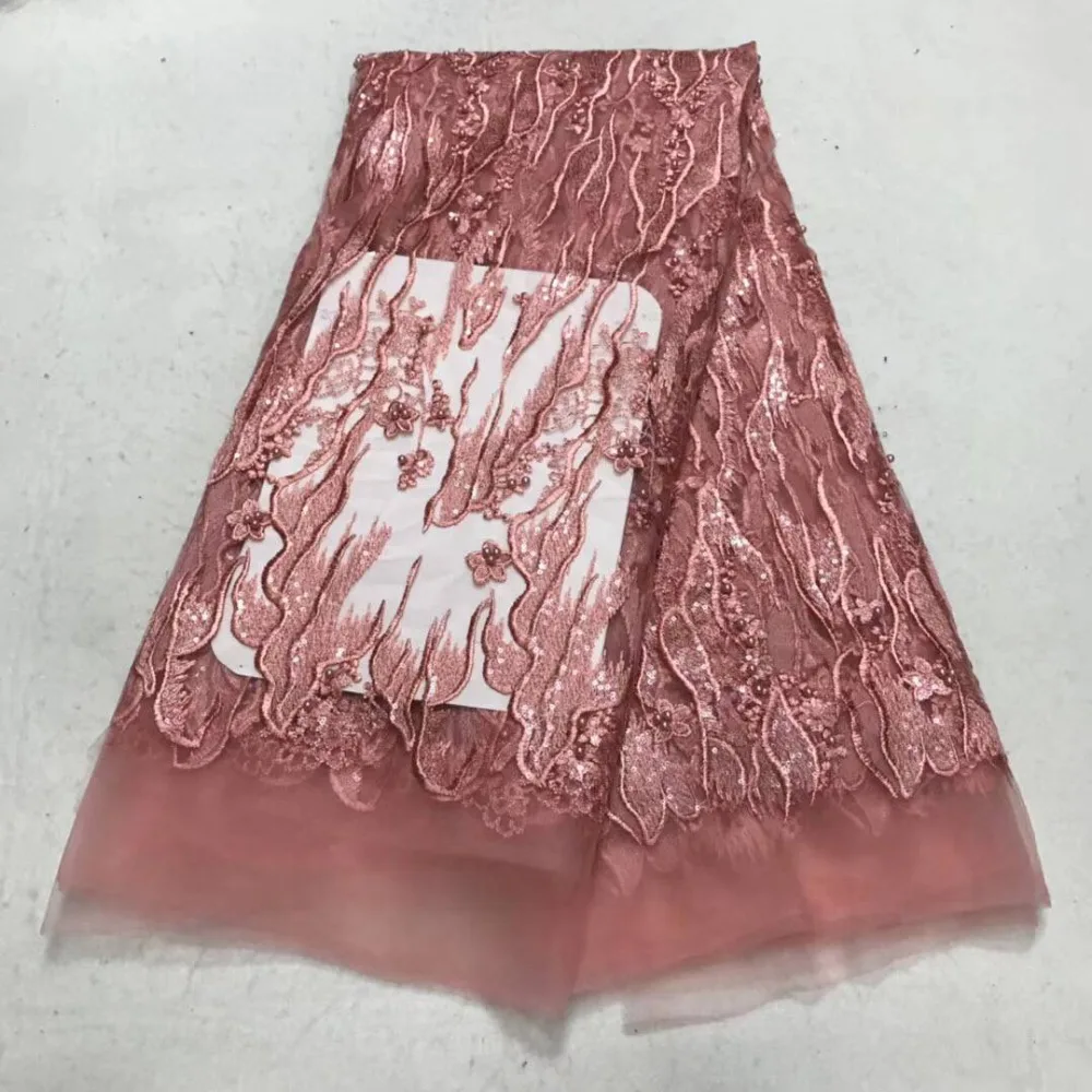 

Nigerian style soft good quality embroidery Tulle net lace fabric with beads french net lace fabric