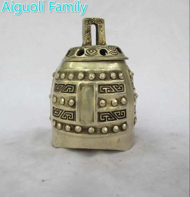 

Art collection old chinese handmade tibet silver bell style incense burner /metal censer craft for home decoration