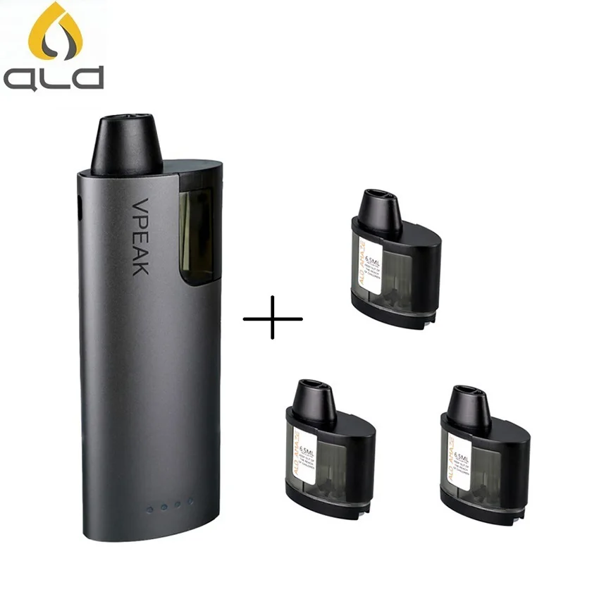 

Original ALD VPEAK ego starter Kit 1100mah Battery Quick Kit Electronic Cigarette with 6.5ml 0.35ohm pod cartridge Vape kit