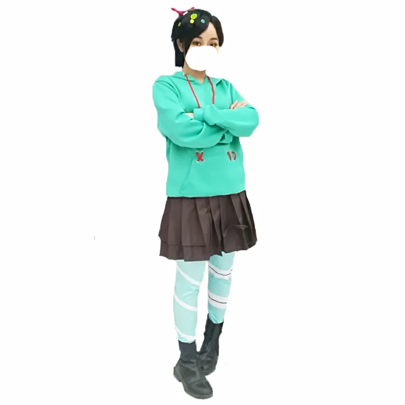 

Ralph Breaks the Internet: Wreck-It Ralph 2 Vanellope von Schweetz Hoodie/Skirt/Leggings Adult Girl Kids Child Cosplay Costume