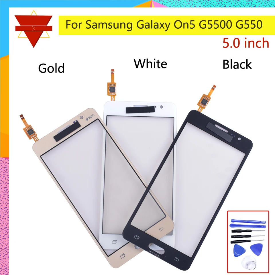 

New On5 Touch Panel For Samsung On 5 G5500 G550 Touch Screen Digitizer Sensor Front Glass Lens with flex cable With Logo