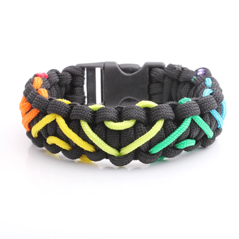 

Rainbow Hearts Paracord Bracelet (custom size)