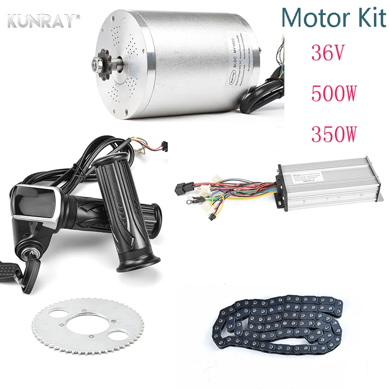 

Electric Scooter Motor 36V 350W 500W Brushless DC Motor For Electric Vehicle, With Controller LCD Display Throttle Chain Parts