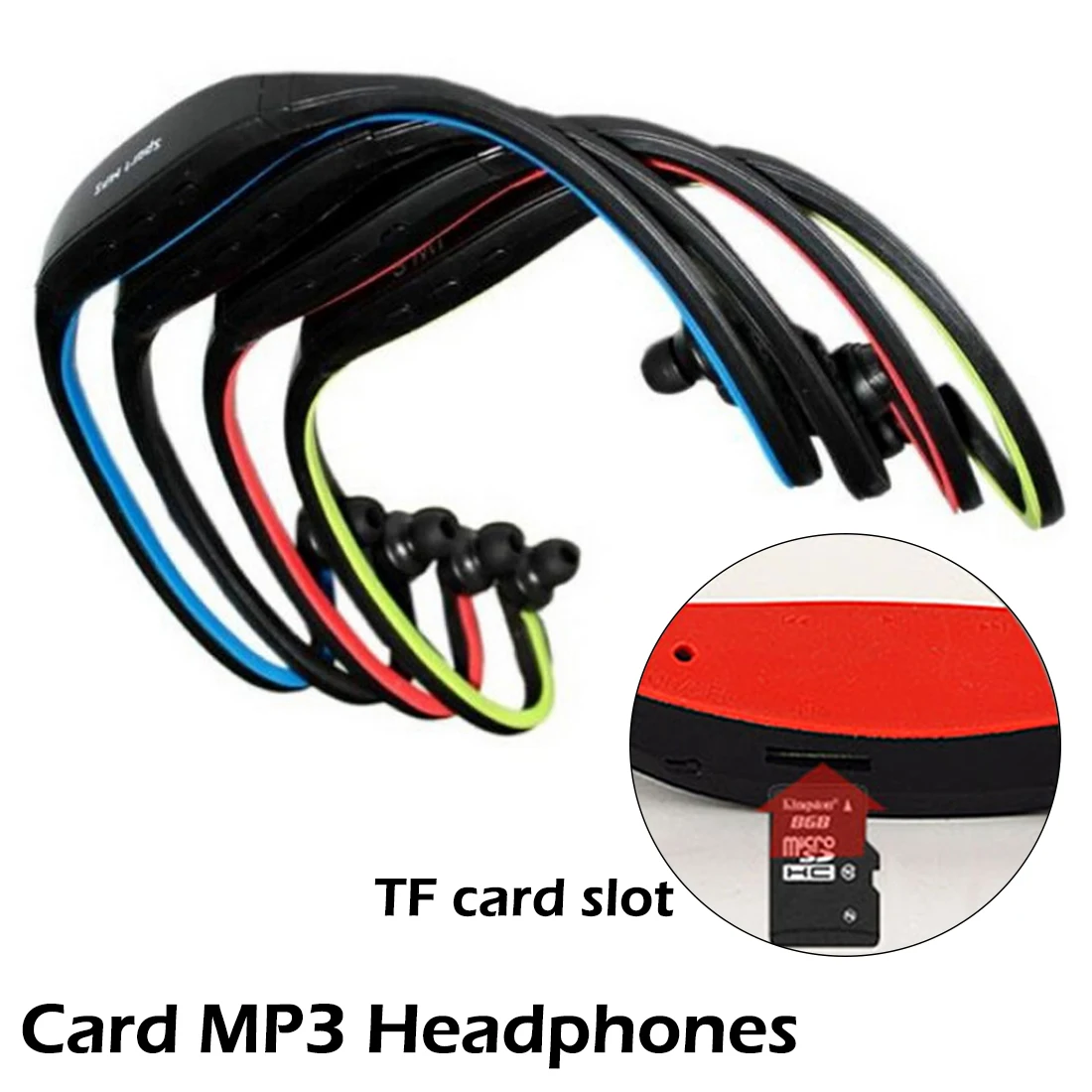 

Universal Sport MP3 Player Portable Music Running Headphone Earphone Headset with TF Card Slot MP3 Music Player