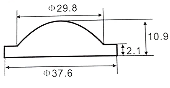 Комплект из 2 предметов, 18, 20, 22, 23-25 28 мм 29, маленького размера, круглой формы с диаметром 32 мм 34 36 37,5 42-45 47,5 50 мм полиметилметакрилатные линзы Q5 T6 L2 зум масштабируемый светодиодный фонарик налобный фонарь - Цвет: 37.6mm