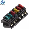 Caja de fusibles de cuchilla para coche, portafusibles estándar de circuito de 6 vías, DC 12V/24V, con 6 Uds., 3A-30A ► Foto 2/6