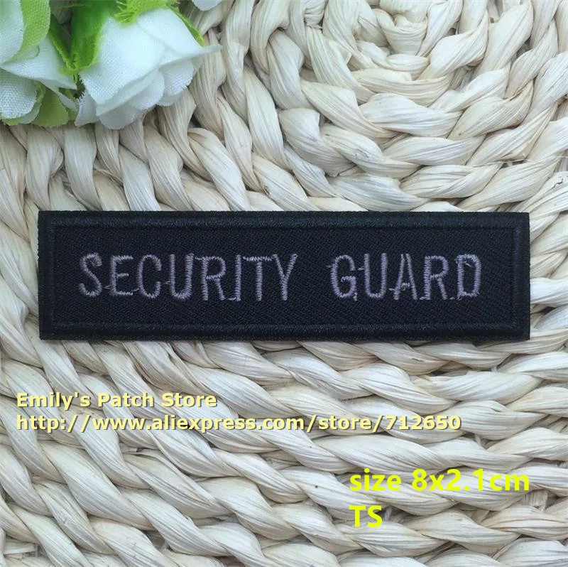 New arrival 10 pcs security guard embroidered patch TS iron on Motif
