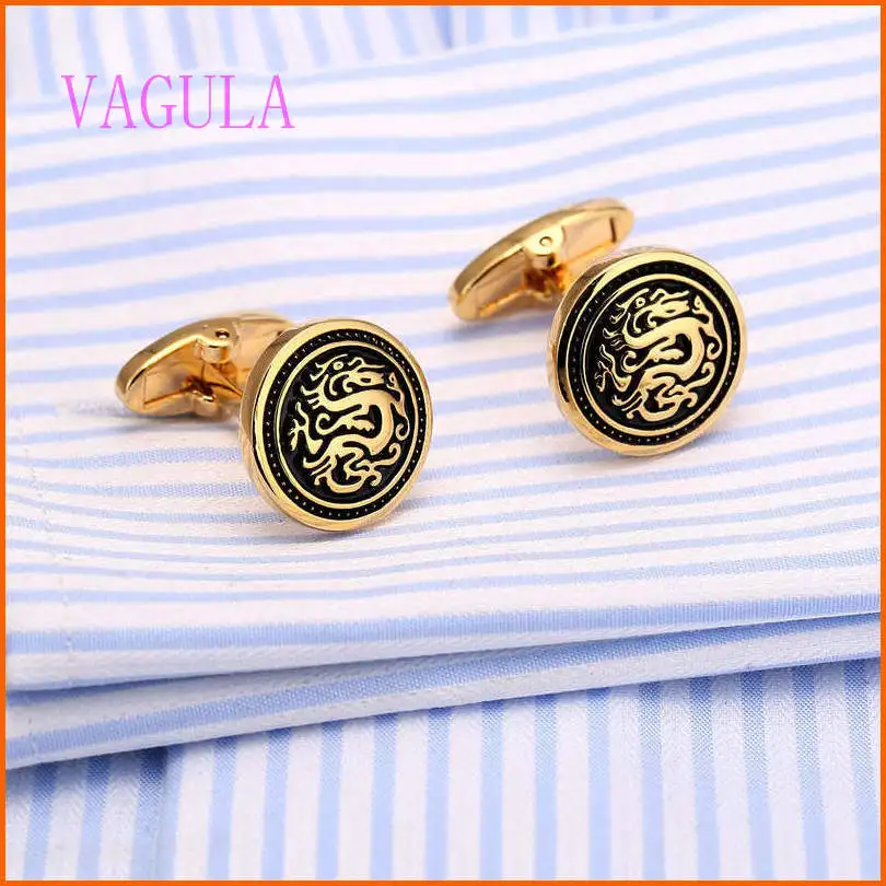 

Round Enamel Cufflinks Gold Cuff links Designer Men French Shirt Cufflinks Gemelos Wedding Cuffs Bouton Collar Studs V171