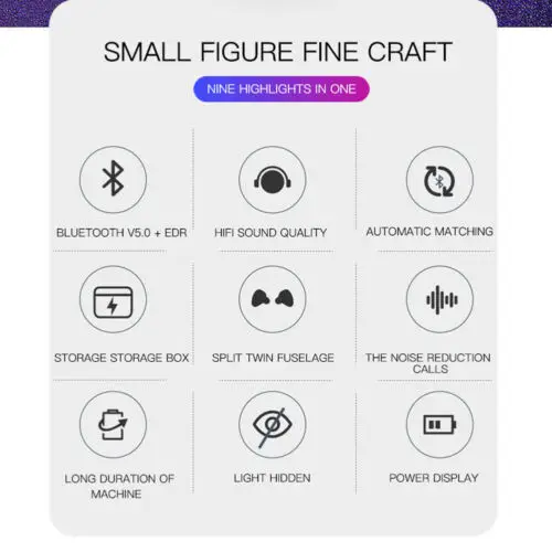 Wireless TWS Mini bluetooth 5 0 Stereo Earphones Waterproof In Ear Headset High quality HiF Sport Gaming Earphone