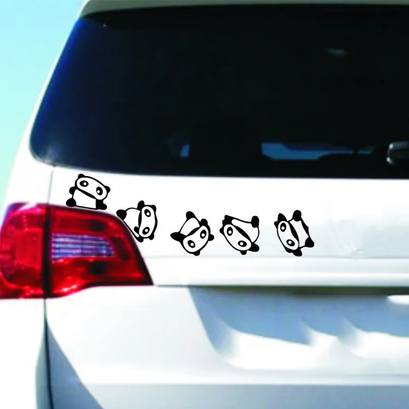 1pc SEEYULE  Cute Car Sticker Chinese Panda Style Car Styling Door Trunk Window Decals Motorcycle Sticker 29x6cm for VW Golf