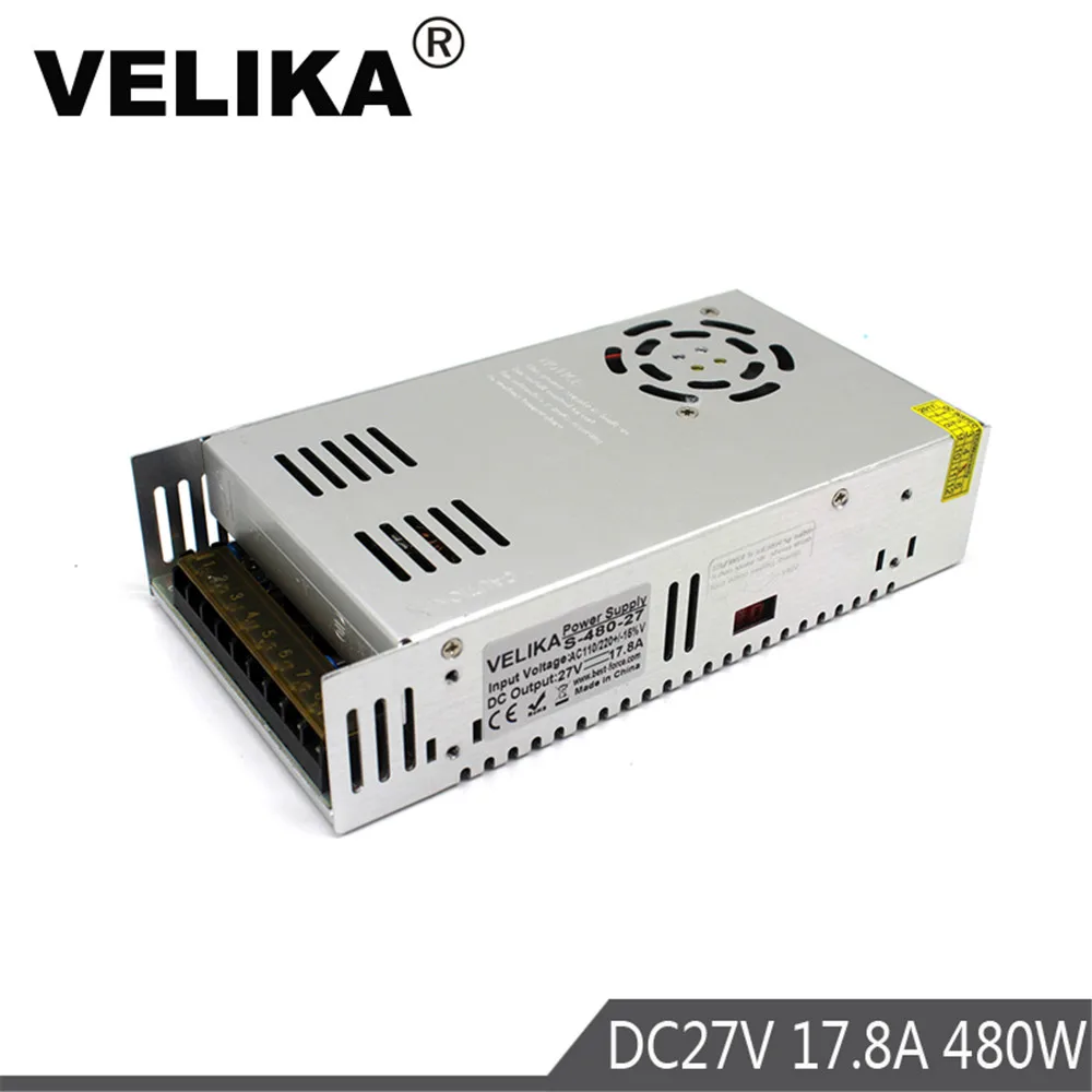 Импульсный источник питания 27V 17.8A 480W Трансформатор AC110V 220V к DC27V SMPS для Led