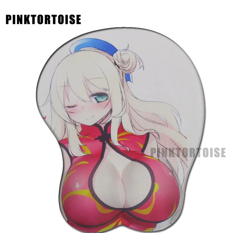 

PINKTORTOISE Mousepad Carton Atago 3D Breast Mousepad silicone wrist rest Japan Kantai Collection keyboard cushion Mice Mat