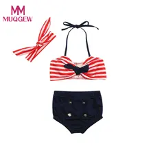 MUQGEW new 3Pcs Infant Kids Baby Swimwear Straps Swimsuit Bathing Bikini Set Outfits Toddler Kid Baby Girl bodysuit kids clothes