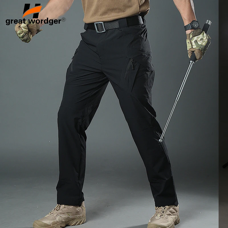  IX9 Men Plaid Tactical Pants Mens Waterproof Cargo Pants Military Sports Hiking Pants Army Combat T