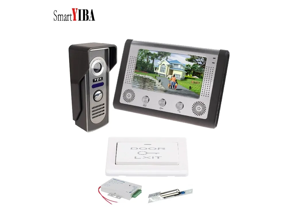 SmartYIBA 7 дюймов проводной видеодомофон домофон система видео дверной звонок комплект поддержка мониторинг разблокировка двухканальная дверь говорящая