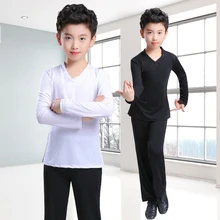 Штаны для латинских танцев мужские для детей белые черные рубашки для латинских танцев Мужская одежда для латинских танцев Мужской комплект для мальчиков Мужская одежда для латинских танцев