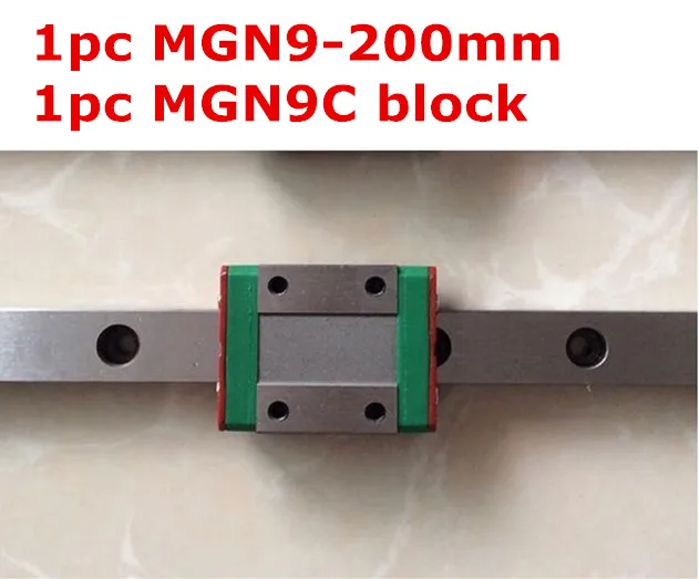 

1pc 9mm width linear guide rail 200mm MGN9 + 1pc MGN9C Blocks carriage for CNC
