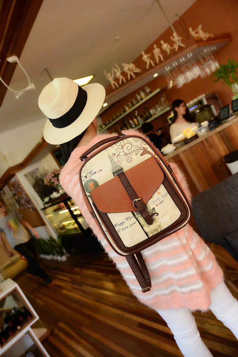 font b Women s b font cartoon print backpack teenage girls rucksack college student font