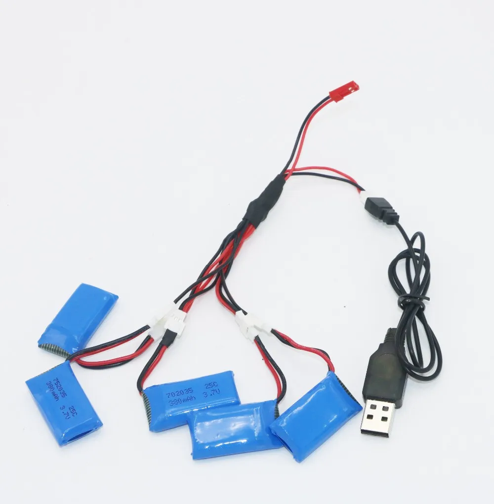 5 шт. 3 7 в 240 мАч 350 380 500 600 650 Lipo батарея с USB кабелем Зарядное устройство для Hubsan X4 H107