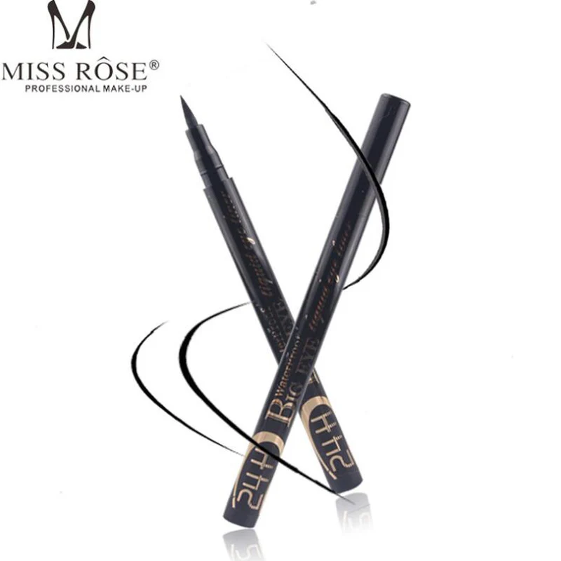 

MISS ROSE Brand Professional Liquid Eyeliner Pen Big Eyes Waterproof 24H Long Lasting Smooth Makeup Black Eye Liner Pencil 2pcs