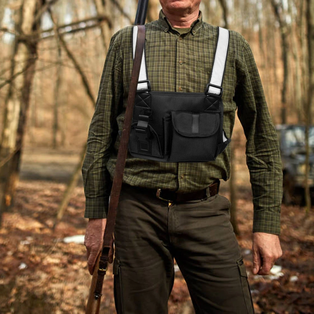 Outdoor Military Tactical Vest Radio Harness Chest Rig Multi-Purpose Hunting Camping bag Front Pack Pouch Holster Rig Carry