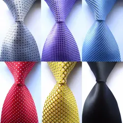 Модные Классические однотонные Полосатый плед Площадь Mix Цвет жаккардовые шелка Для Мужчин's Бизнес галстук