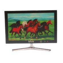 1 шт. Кукольный дом lcd ТВ-игрушка мини Милая мебель телевизор детские игрушки аксессуары плоский экран съемный телевизор