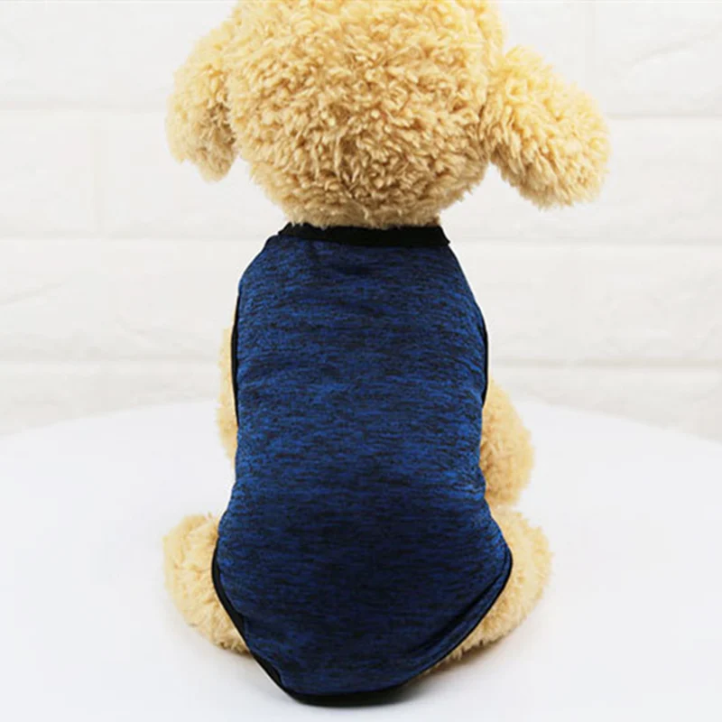 Одежда для собак для маленьких собак, Милый Летний жилет для щенков, одежда для собак для чихуахуа, йоркширского терьера, футболки для питомцев, костюм для кошек 1b - Цвет: Navy Blue