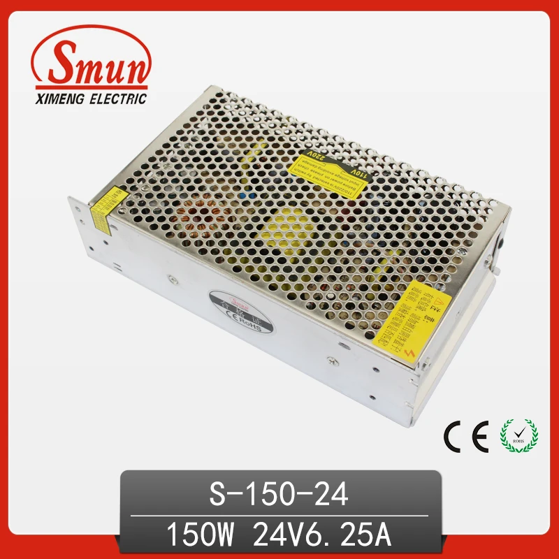 S-150-24 AC 110V/220V DC 24V 스위칭 LED 전원 공급 장치 6A 150W 전압 드라이버
