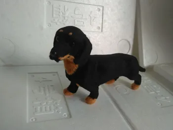 

about 22x6x12cm simulation black dachshund dog model,polyethylene&furs handicraft Miniatures decoration toy gift a2284