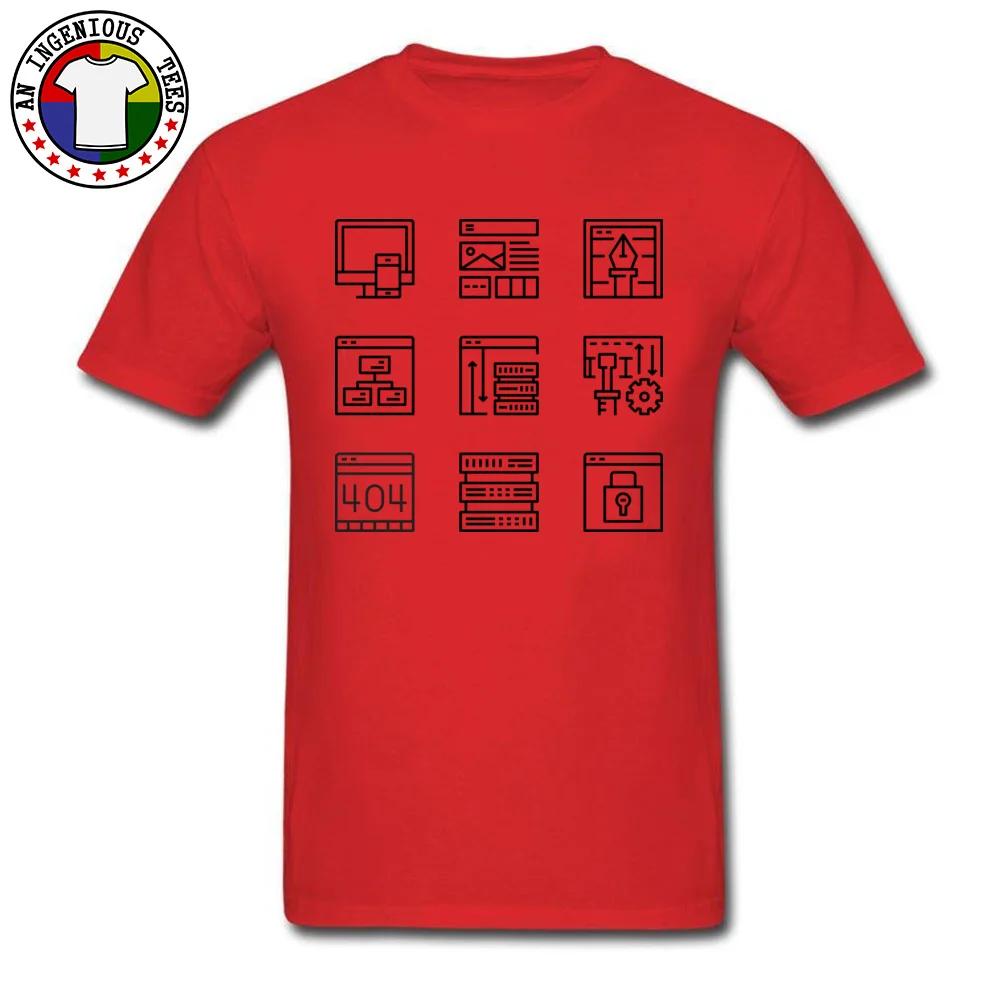 Web Design Programming Fashion Men T Shirts O-Neck Short Sleeve Pure Cotton Tops T Shirt Casual Tops Shirts Drop Shipping Web Design Programming red
