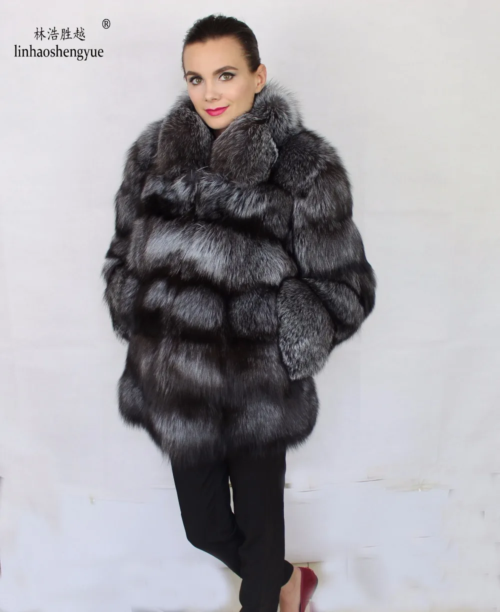 linhaoshengyue 2017Natural real silver fox fur coat-in Real Fur from ...