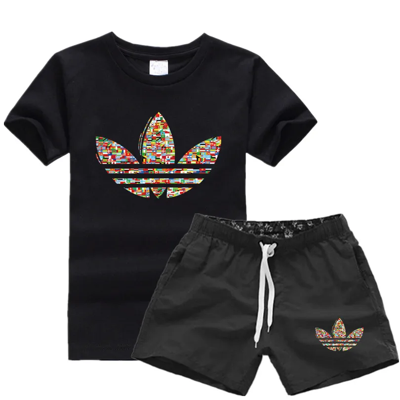 Summer new Sale Men's Sets T Shirts+Shorts Two Pieces Sets Casual Tracksuit 2019 Tide brand Tshirt Gyms Fitness Sportswears set