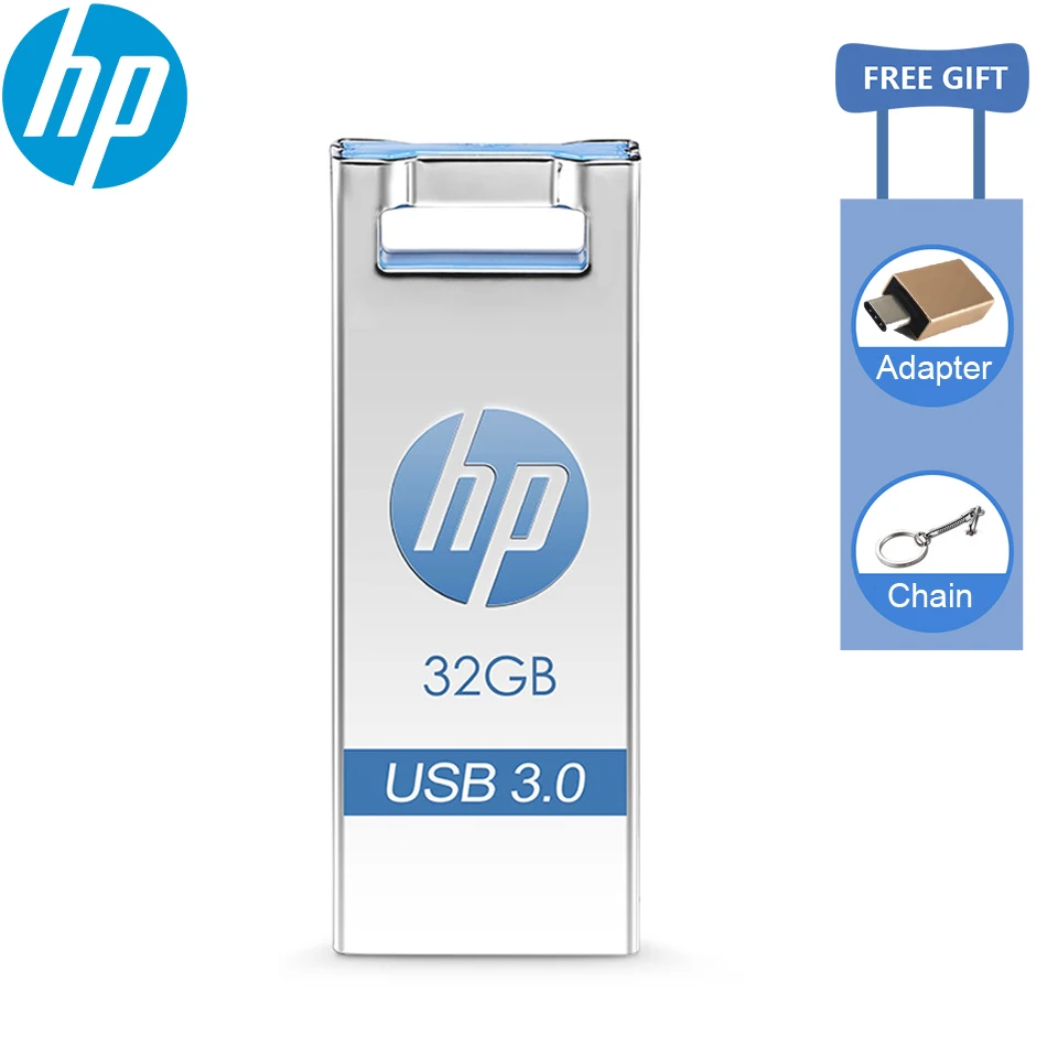 Металлическая usb-флешка hp 16 ГБ, 32 ГБ, 64 ГБ, 128 ГБ, флеш-накопитель, USB3.0, карта памяти, высокоскоростной usb-накопитель, монолитный для ноутбука, телевизора, автомобиля